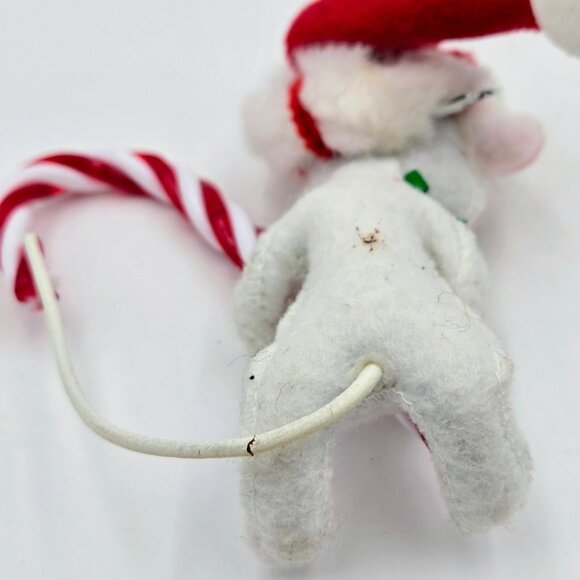 Annalee Sweet Candy Cane Mouse Santa Hat Christmas Ornament 2009 Read - Picture 10 of 10